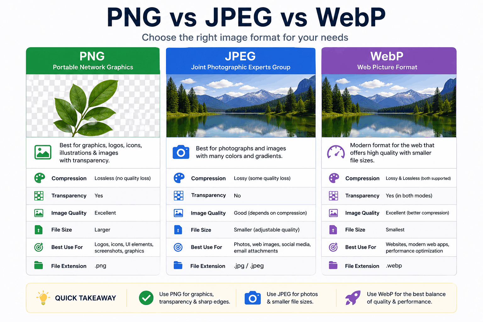 PNG vs JPEG vs WebP: Which Image Format Should You Use?